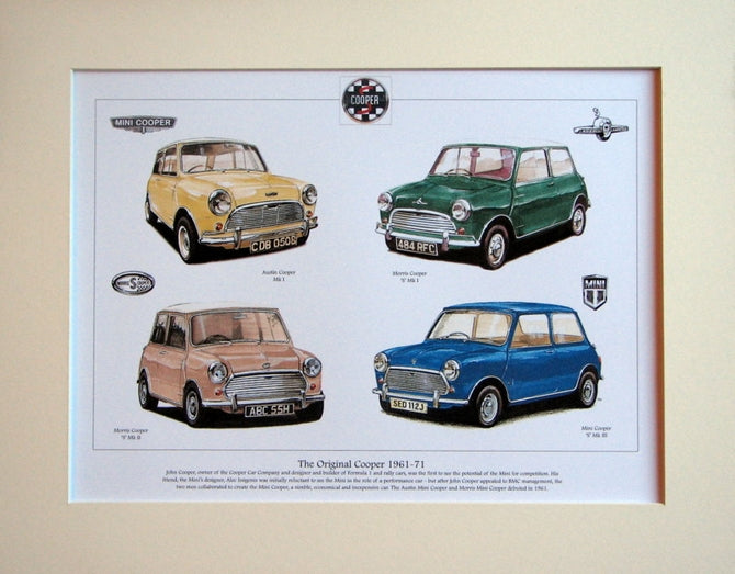 Mini The Original Cooper 1961 - 71 Mounted print