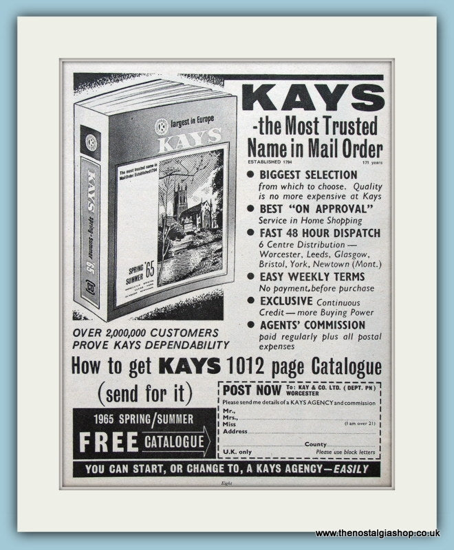 Kays Catalogue With Coupon 1965 Original Advert (ref AD4539)