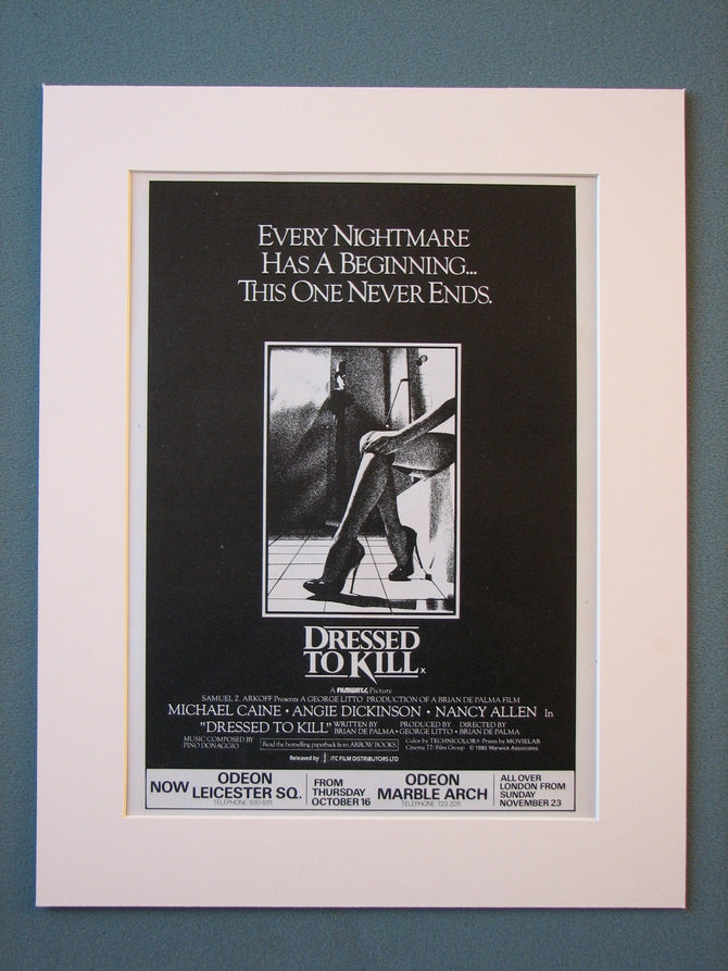 Dressed To Kill Original Advert (ref AD414)