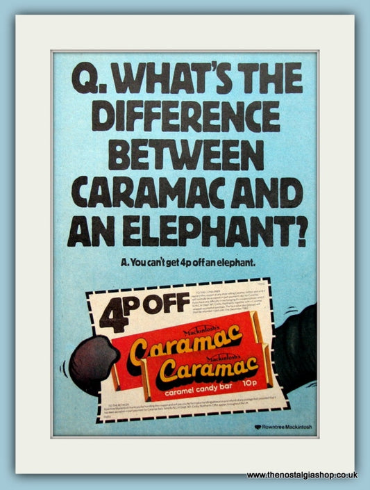 Mackintosh Caramac Candy Bar Original Advert 1982 (ref AD2611)