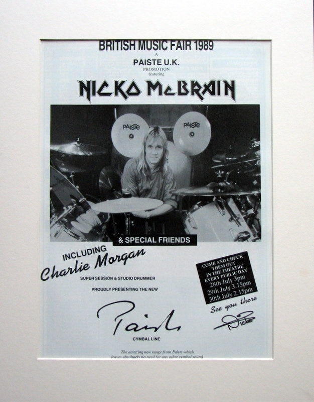 Nicko McBrain British Music Fair Original Advert 1989(ref AD901)