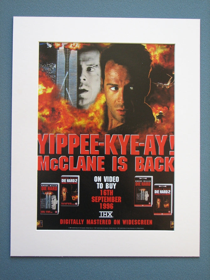Die Hard I & II Bruce Willis 1996 Original advert (ref AD736)