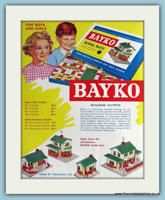 Bayko Building Outfits. 2 x Original Adverts 1960's (ref AD2808)