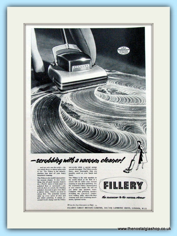 Fillery Vacuum Cleaner Original Advert 1955 (ref AD4765)