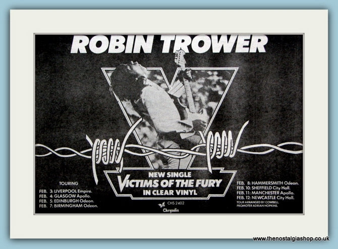 Robin Trower Victims Of The Fury Original Advert 1980 (ref AD2073)