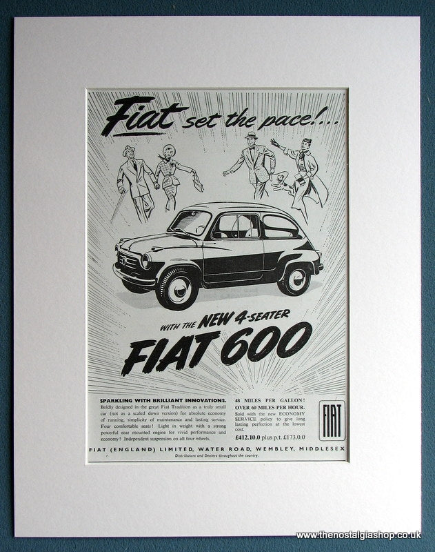 Fiat 600 1955 Original Advert (ref AD1718)