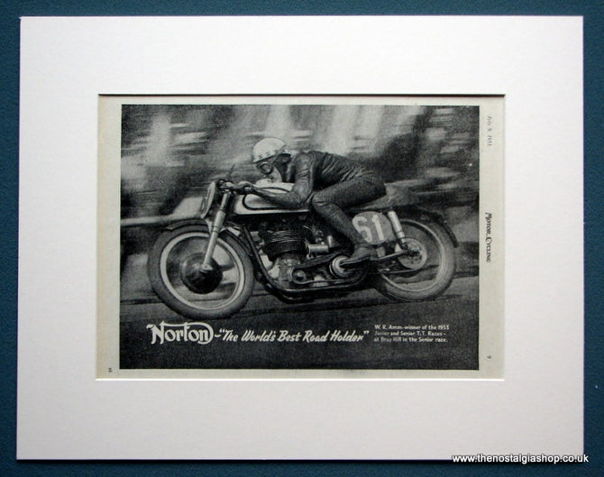 Norton - The World's Best Road Holder. Original advert 1953 (ref AD1270)