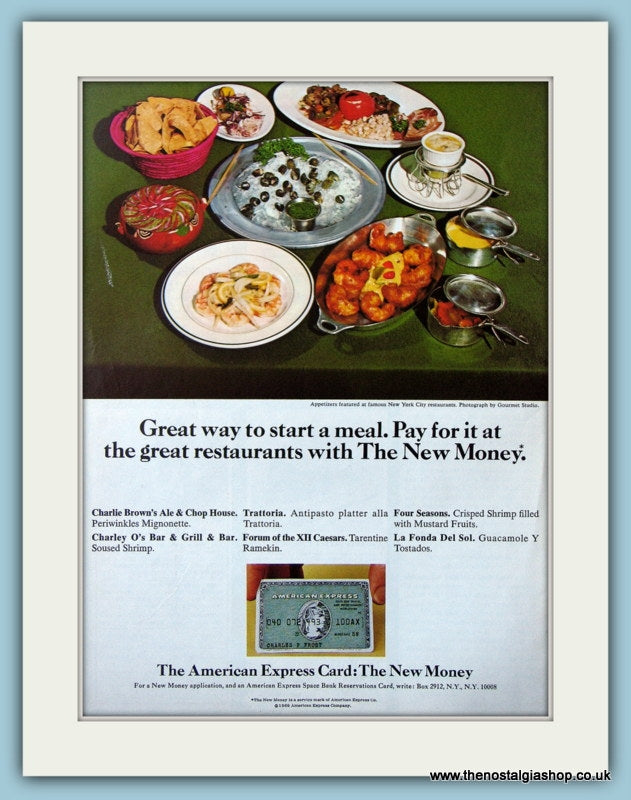 American Express Card Original Advert 1969 (ref AD4678)