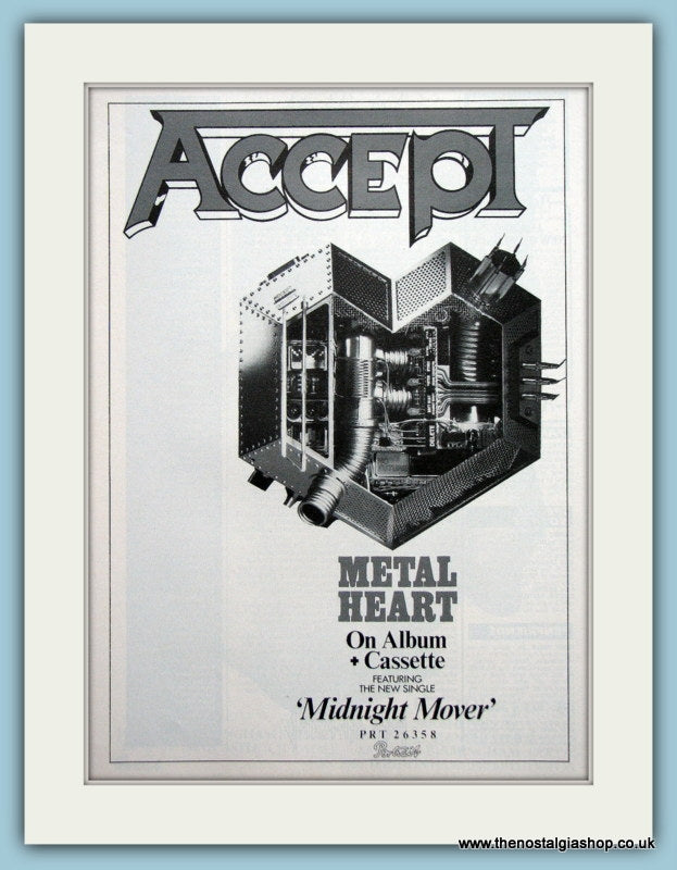 Accept, Metal Heart 1985 Original Advert (ref AD3170)