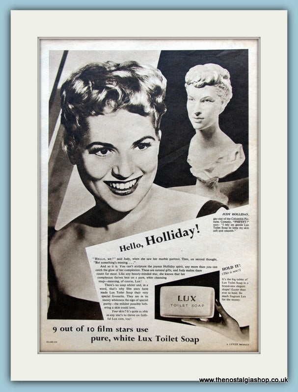 Lux Soap featuring Judy Holliday. Original Advert 1955 (ref AD3588)