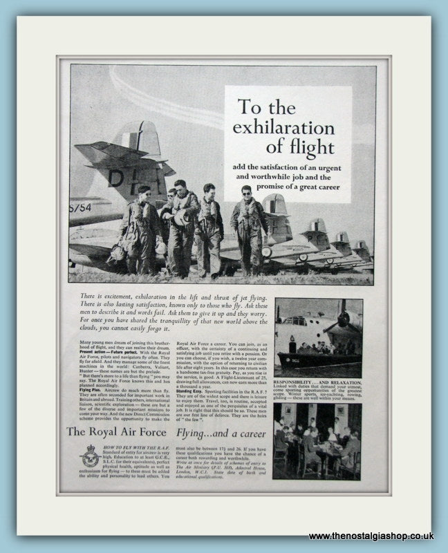R.A.F Career Original Advert 1956 (ref AD6274)