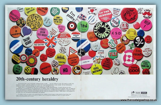 Rank Xerox Heraldry - Badges. Original Advert 1968 (ref AD3705)