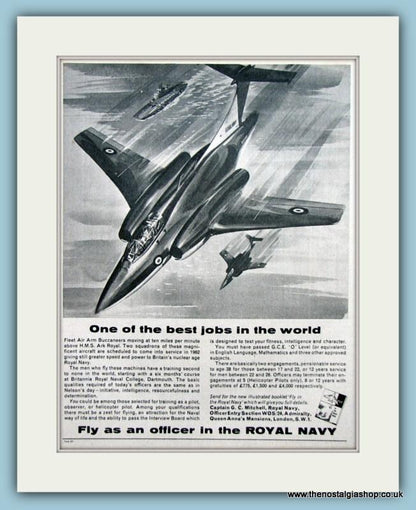 Royal Navy Flying Officers. Set of 2 Original Adverts 1960's (ref AD6068)
