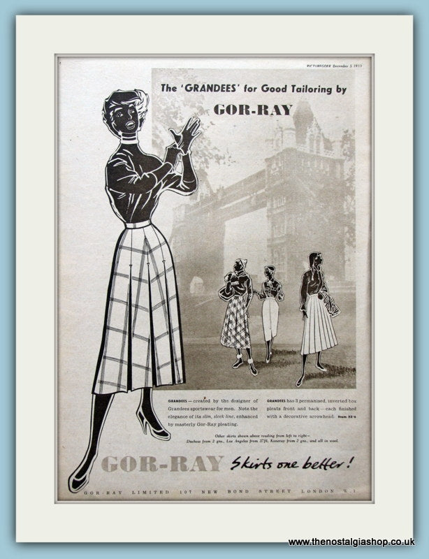 Gor-Ray Skirts Original Advert 1953 (ref AD4423)