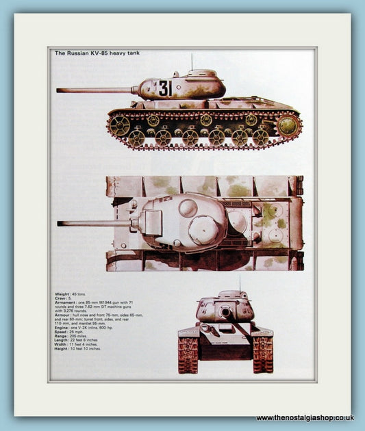 Russian KV-85 Heavy Tank Print (ref PR470)
