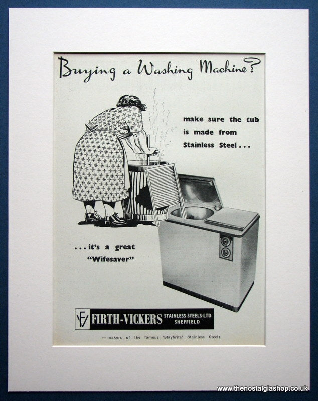 Firth - Vickers Washing Machine. Original advert 1963 (ref AD961)