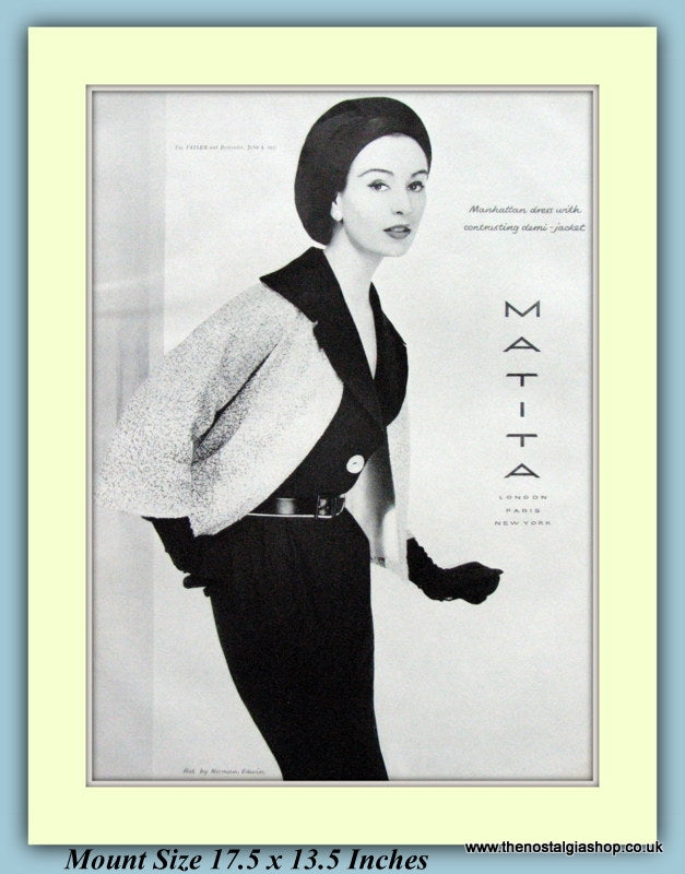 Matita Fashion Original Advert 1957 (ref AD9250)