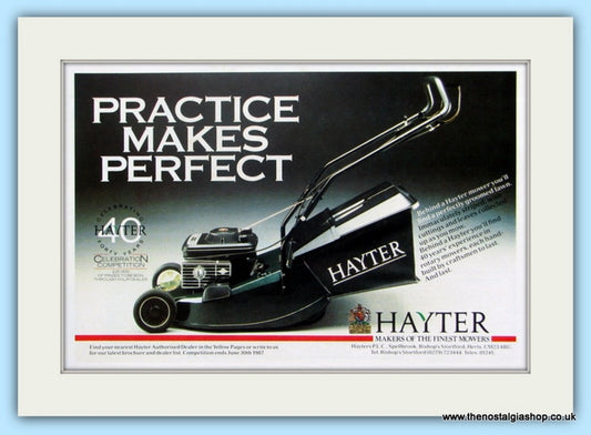 Hayter Rotary Mower. Original Advert 1987 (ref AD4589)