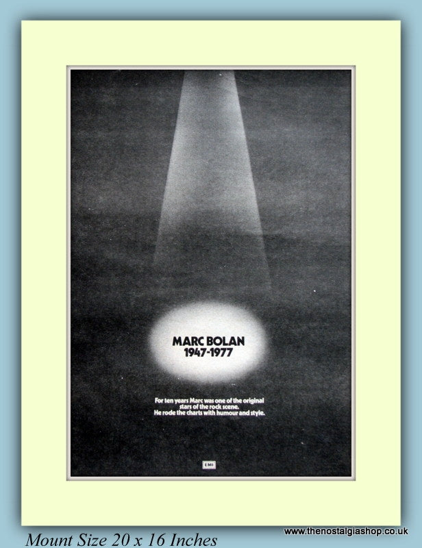 Marc Bolan 1947 - 1977 Original Advert 1977 (ref AD9124)