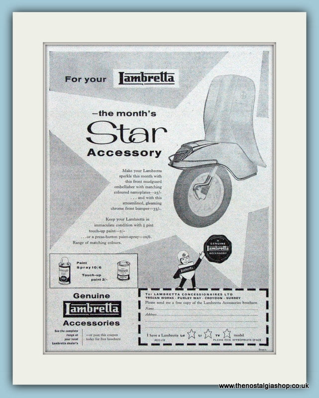 Lambretta Mudguard Advert 1960 (ref AD4088)