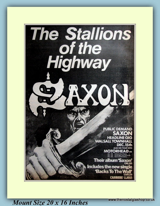 Saxon The Stallions Of The Highway Original Advert 1979 (ref AD9396)