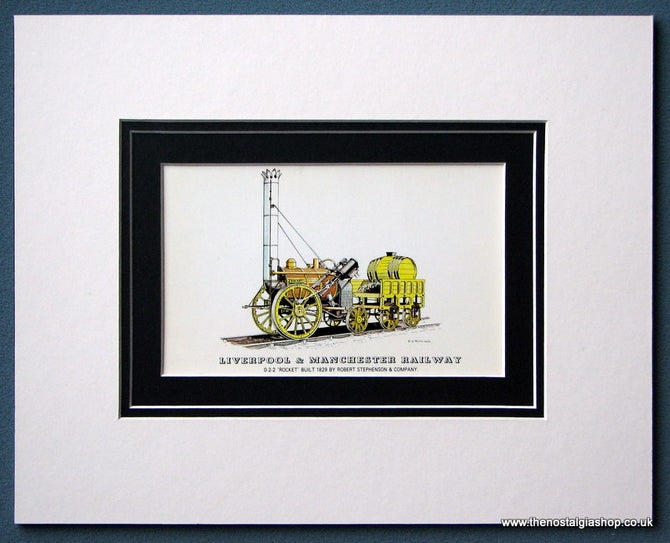 Liverpool & Manchester Rly 0-2-2 'Rocket' Mounted Print (ref SP50)