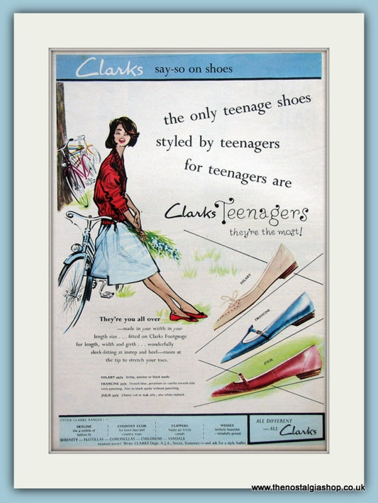 Clarks Teenagers Shoes. Original Advert 1959 (ref AD3551)