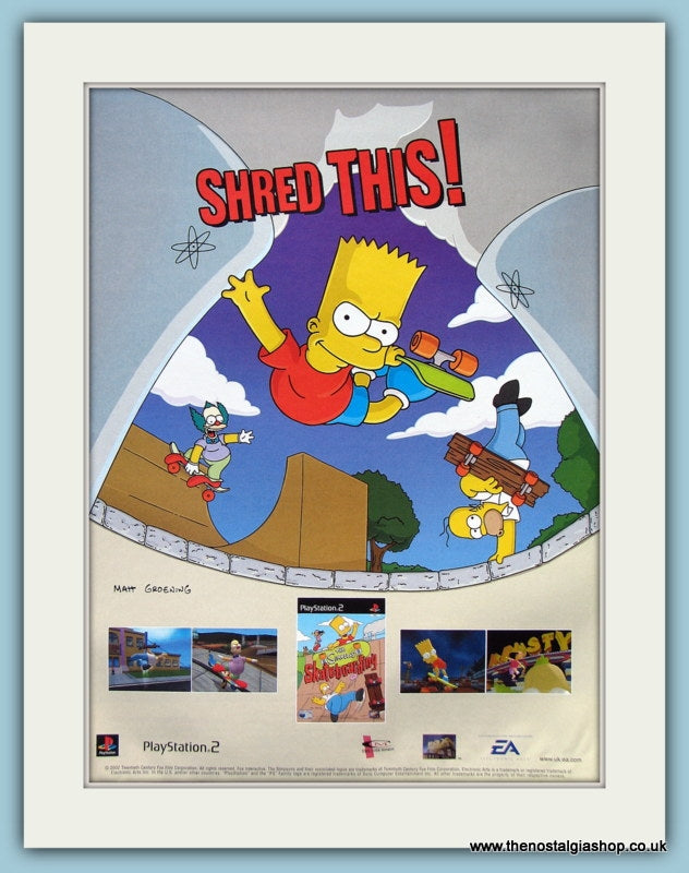 The Simpsons Skateboarding Game Original Advert 2008 (ref AD4000)