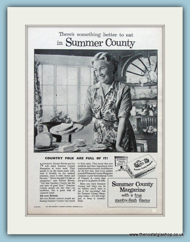 Summer County Margarine Original Advert 1955 (ref AD4286)