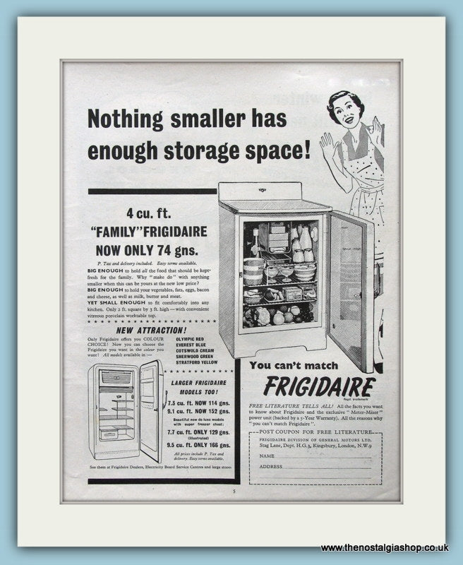 frigidaire fridge Original Advert 1954 (ref AD3909)