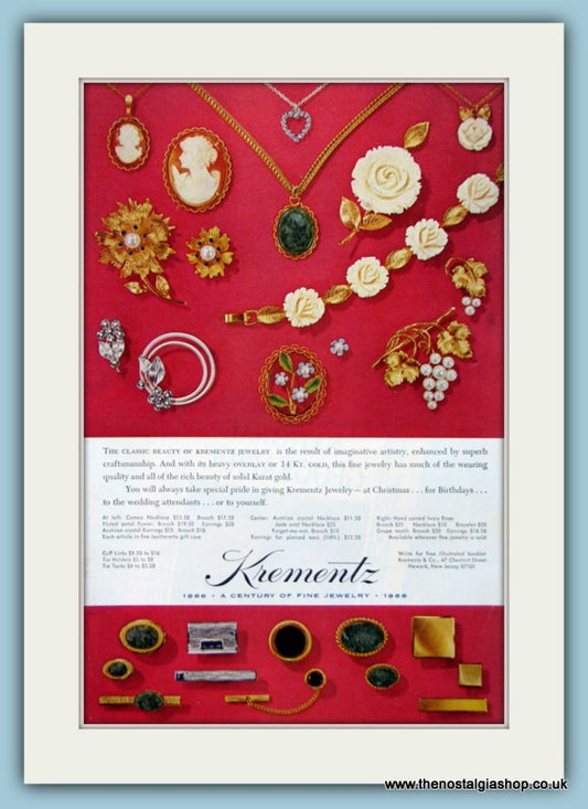 Krementz Jewellery Original Advert 1966 (ref AD6175)