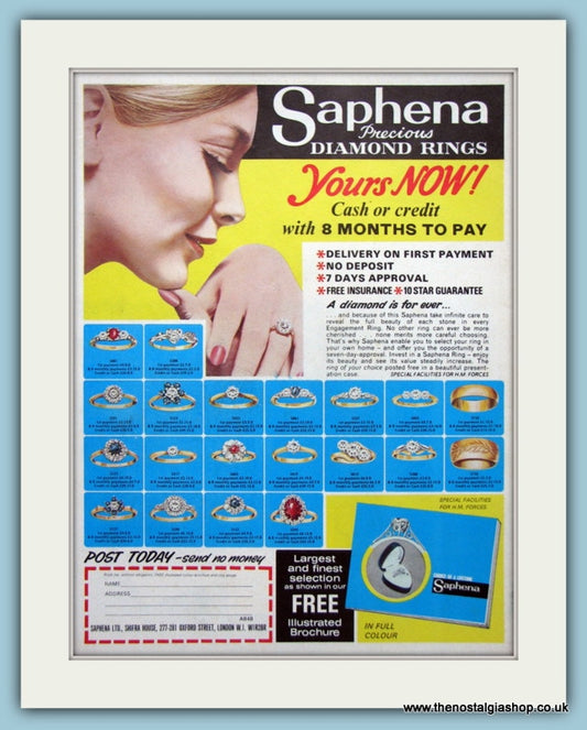 Saphena Diamond Rings Original Advert 1971 (ref AD6199)