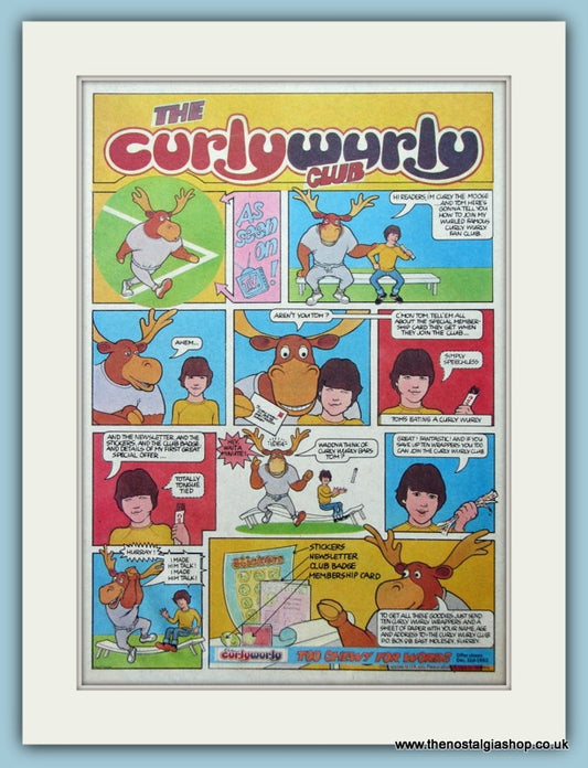Curlywurly Club. Original Advert 1982 (ref AD2603)