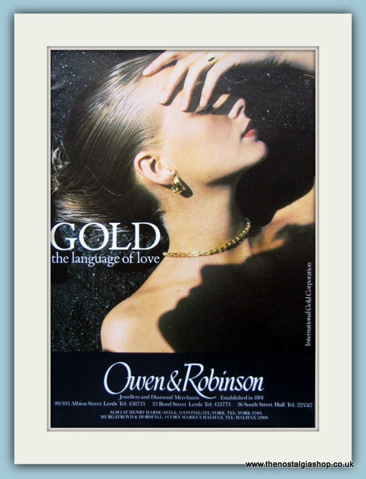 Owen & Robinson Gold Jewellers Original Advert 1984 (ref AD6204)