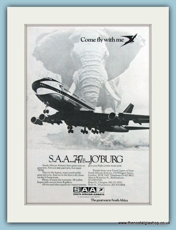 South African Airways Original Advert 1972 (ref AD2164)