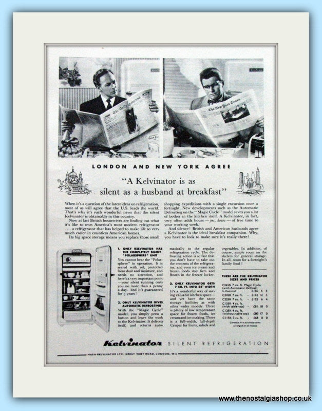 Kelvinator Fridge Original Advert 1955 (ref AD4716)