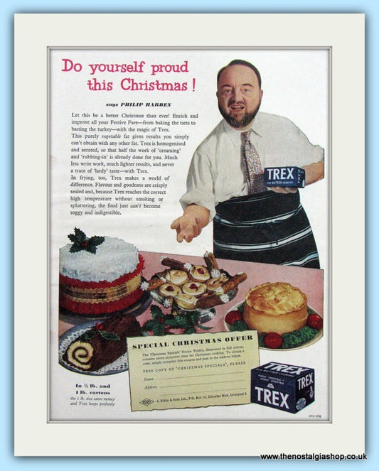 Trex Vegetable Fat Original Advert 1955 (ref AD4779)