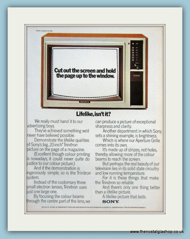 Sony Television Original Advert 1976 (ref AD3031)