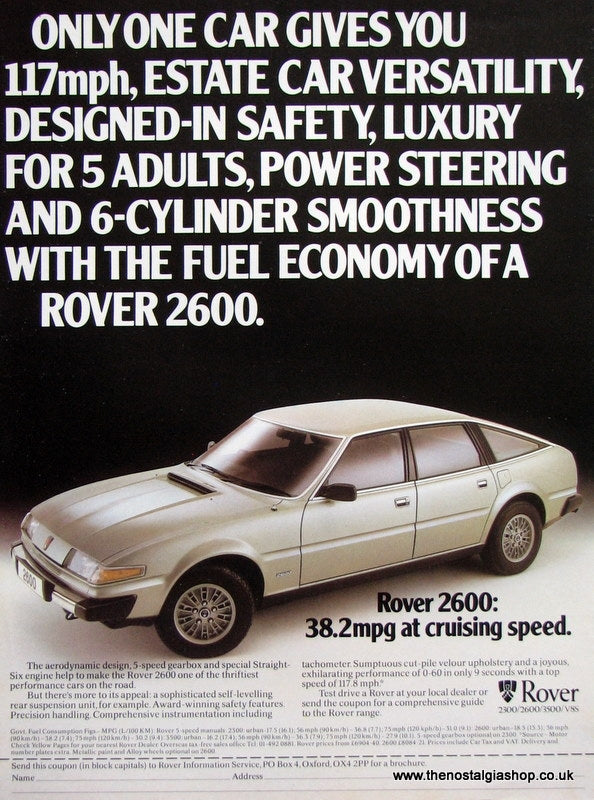 Rover 2600 1980 Original Advert (ref AD 1635)