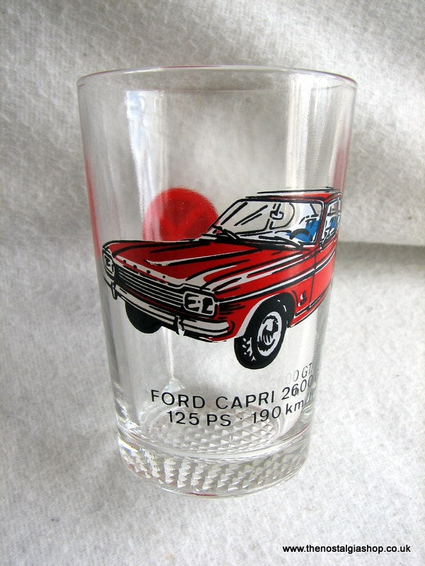Ford Capri Mk I Drinking Glass 1970's. (ref Nos043)