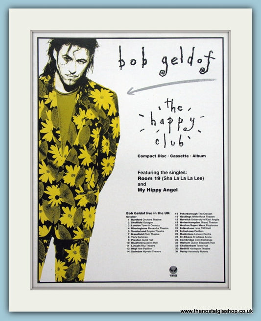 Bob Geldof The Happy Club Original Music Advert 1992 (ref AD3573)