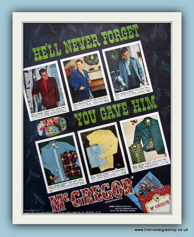 McGregor Sportswear. Original Advert 1951 (ref AD8189)