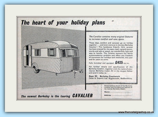 Berkeley Cavalier Caravan Original Advert 1955 (ref AD5099)