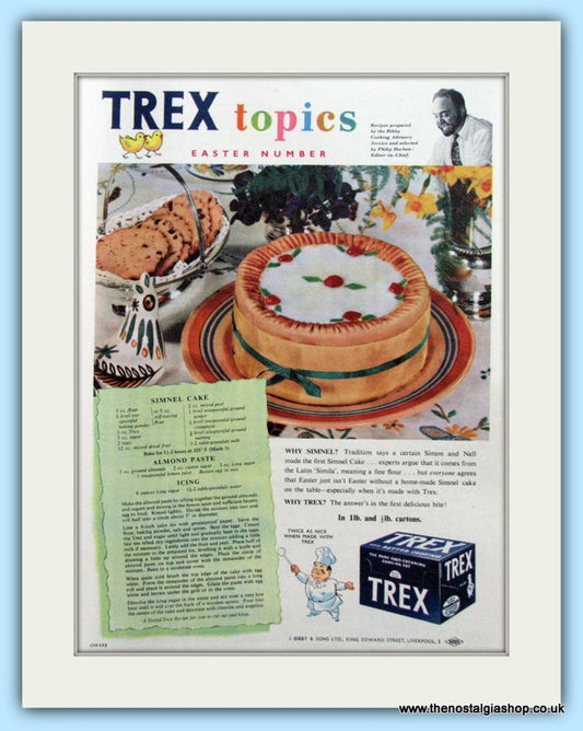 Trex Cooking Fat. Original Advert 1955 (ref AD4770)