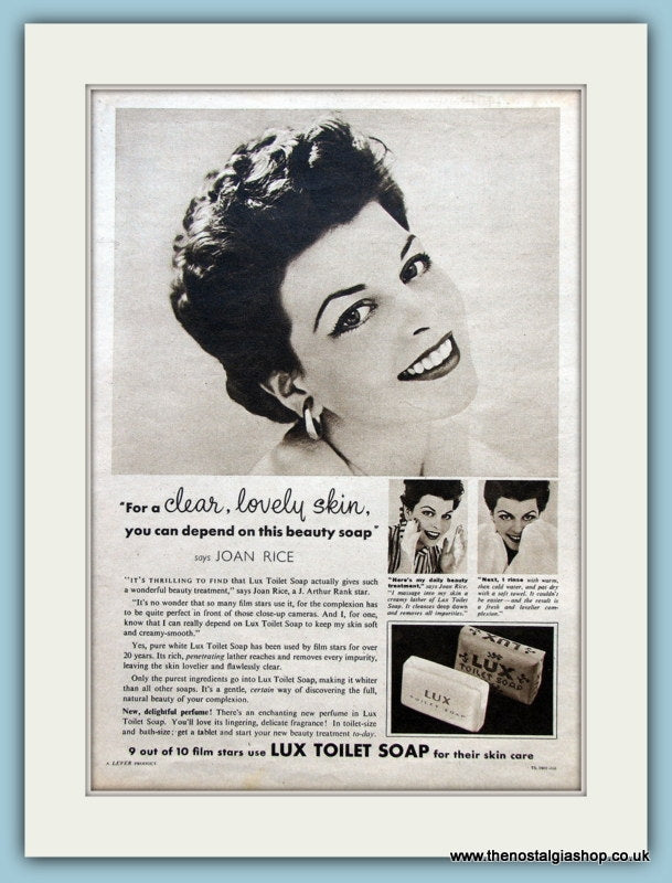 Lux Soap featuring Joan Rice. Original Advert 1953 (ref AD3570)