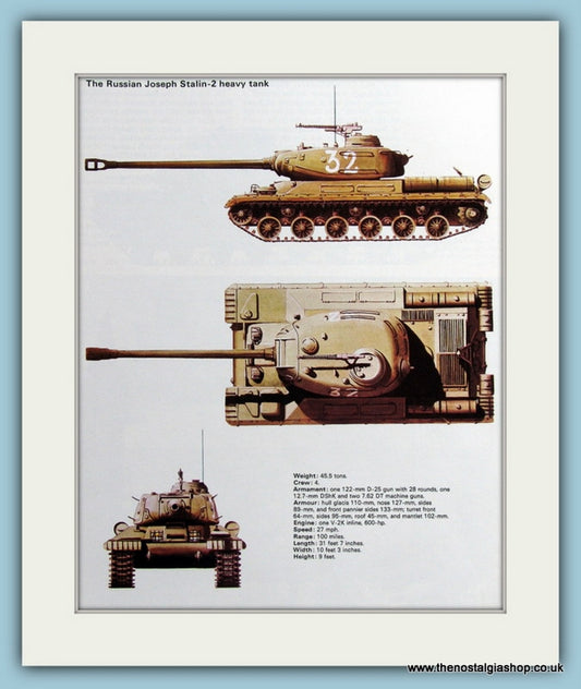 Russian Joseph Stalin-2 Heavy Tank Print (ref PR472)