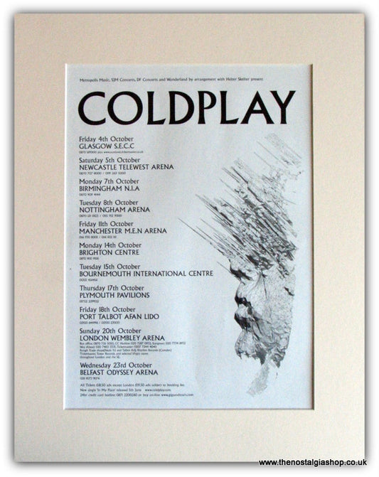 Coldplay UK Tour Advert 2002 (ref AD1772)