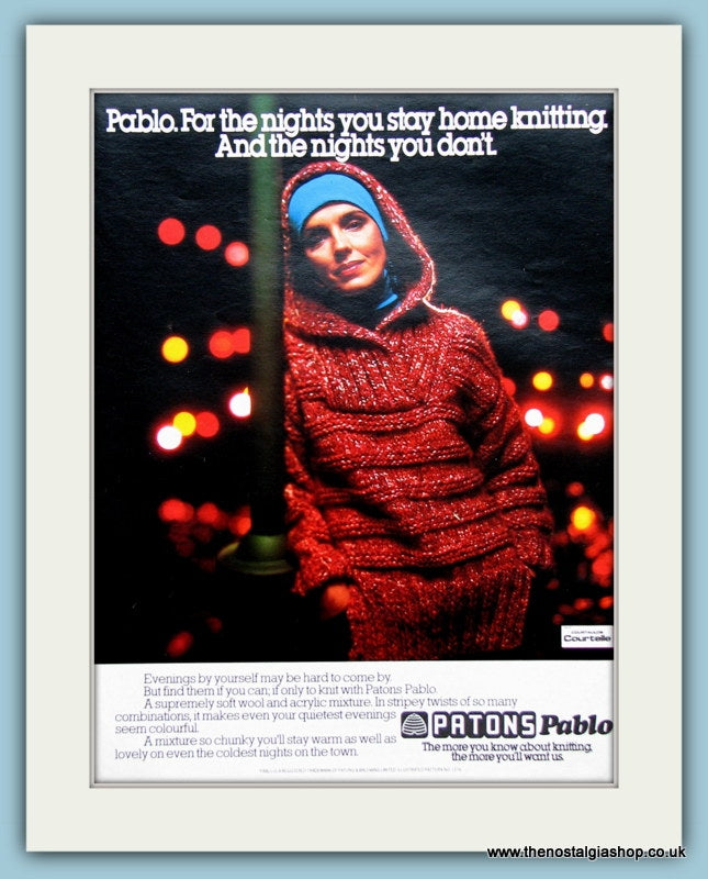Patons Pablo Wool, Original Advert 1977 (ref AD3524)