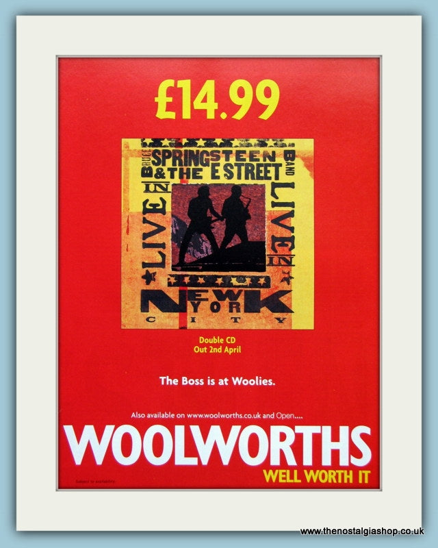 Bruce Springsteen & The E Street Band Live In New York Original Music Advert 2001 (ref AD3492)