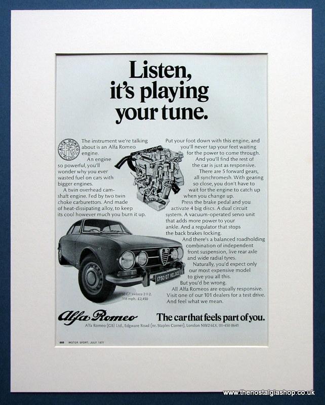 Alfa Romeo 1750 Saloon & GT Veloce. 2 x Original adverts 1971 (ref AD1430)